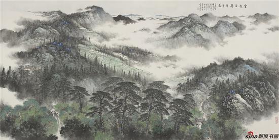 云起苗岭阵阵苍124×248cm