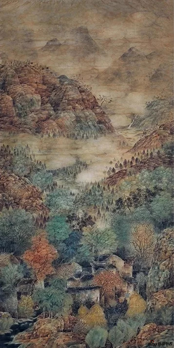 桃源秋色图（中国画，设色纸本，110×240cm，）2013年