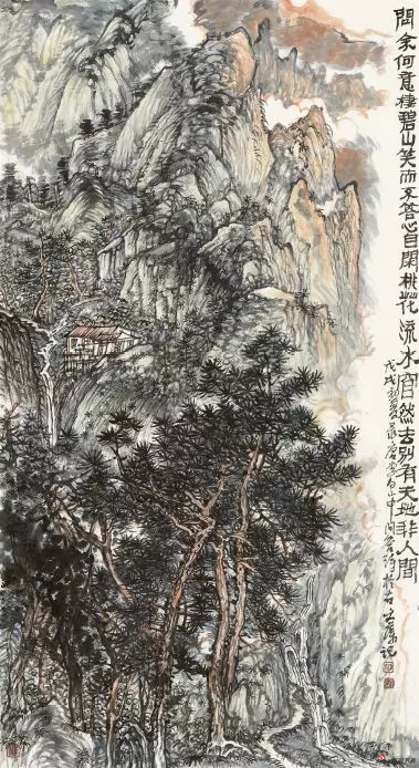 《桃源秋色》 180cm×97cm 徐文藻 江苏省中国画学会常务理事