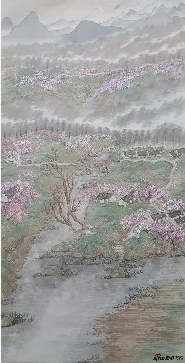 湾庄春色图之一 75×38cm