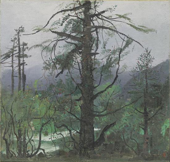 吴冠中，雨后流泉，45×47，布面油画，1978年