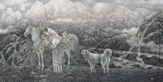 《虔诚》 125cm×248cm 　　赵文元