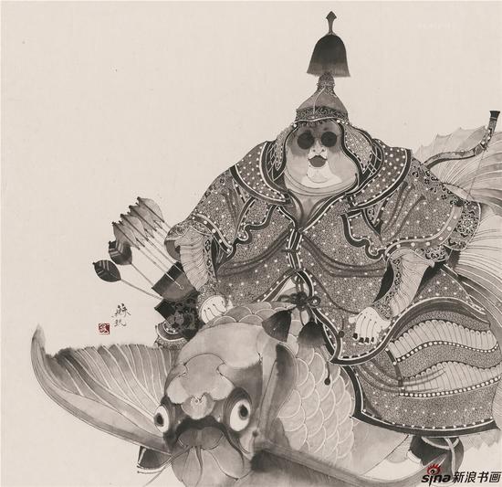 《将军》90×90cm,纸本水墨,2011