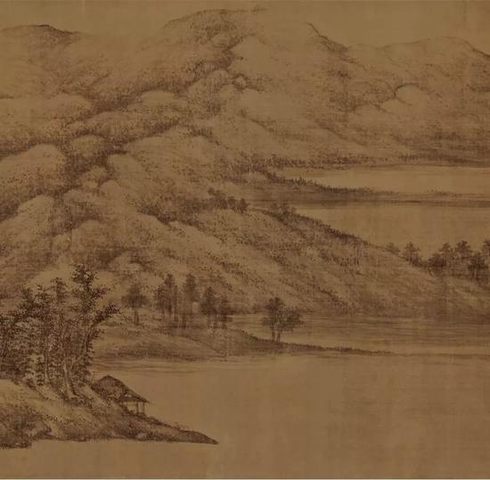 五代 董源《夏景山口待渡图》卷(局部)
