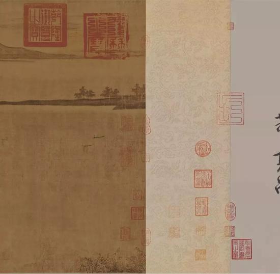 五代 董源《夏景山口待渡图》卷(局部)