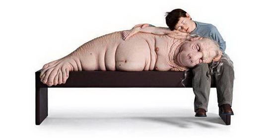 ▲ 艺术家Patricia Piccinini生物艺术作品“The Carrier”