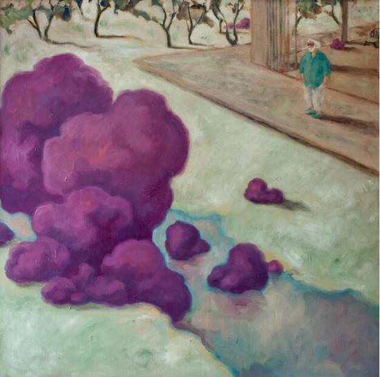 Liu Dapeng, Gong Xian’s playground, 2018, oil on Belgian linen, 110x110cm