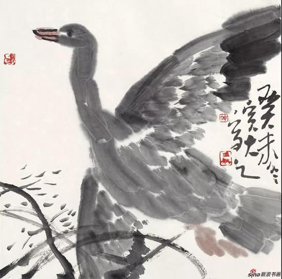王迎春作品《振翮》 35cmX35cm 2004