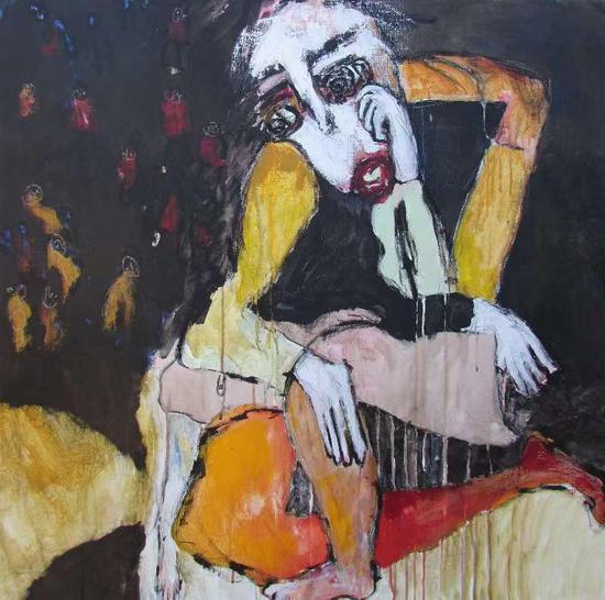法国界外艺双年展(BHN)组委会主席吉·达勒维作品 100cm x 100cm