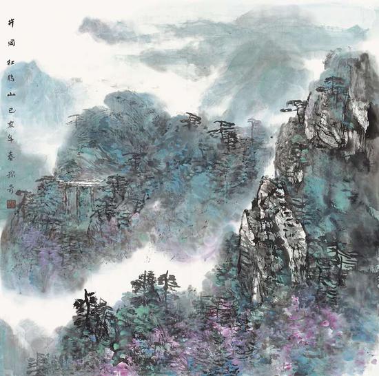 刘称奇《井冈杜鹃山》70cm×70cm