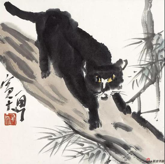 王迎春作品《猫》 35cmX35cm 2014
