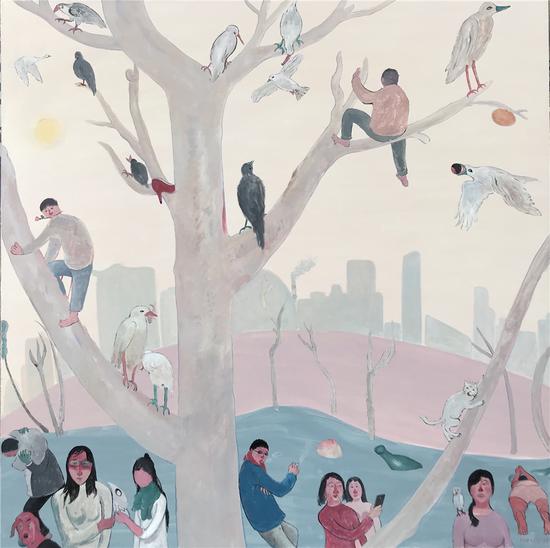 远望新城 2018 布面丙烯 150x150cm