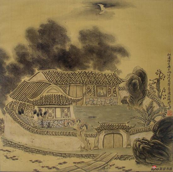 方学晓作品《征衣未寄莫飞霜》66x66cm 1993年