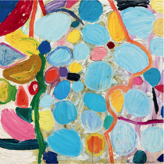 Gillian Ayres 吉莲·艾尔斯_Furrina 芙瑞娜_1994_Oil on canvas 布面油画_ 198 x 198 cm