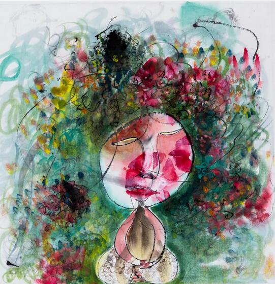 李俊 花开时节之一 纸本综合材料 33c m × 33cm 2018