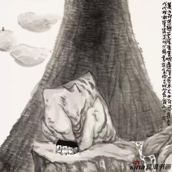 溪山云行 69cm×70cm