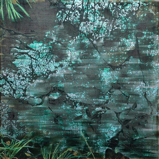 《白日梦境·1》140×140cm 大漆、苎麻、木屑 2018