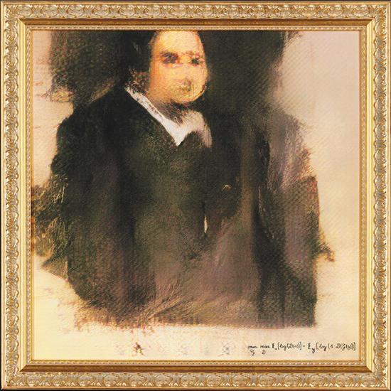 ▲ 首幅AI绘制画作《Edmond de Belamy》在佳士得纽约拍场以43.25万美元的高价拍出