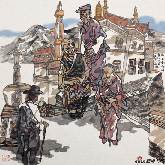 布久喇嘛岭寺的阳光 68cmx53cm 2018