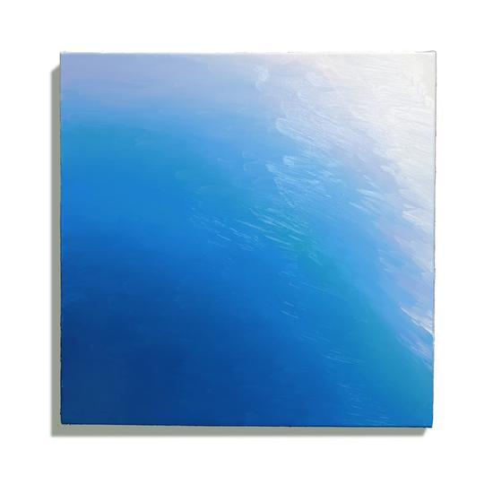 《蓝海水》布面油画40cm×40cm 2018