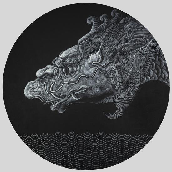 螭吻，150x150cm，布面丙烯，2020年