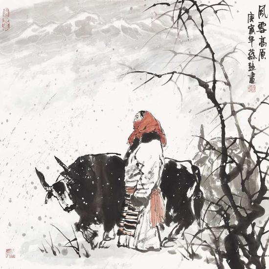 蔡超《风雪高原》70cm×70cm