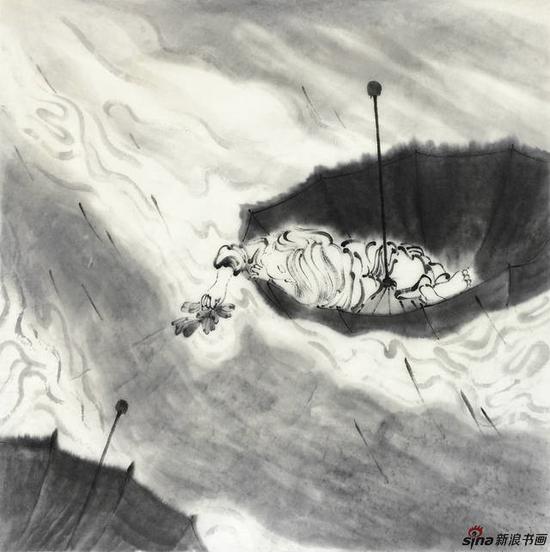 李亚光 《怀念塔希提》（穿越系列之六） 68X68cm 中国画 纸本水墨 2017