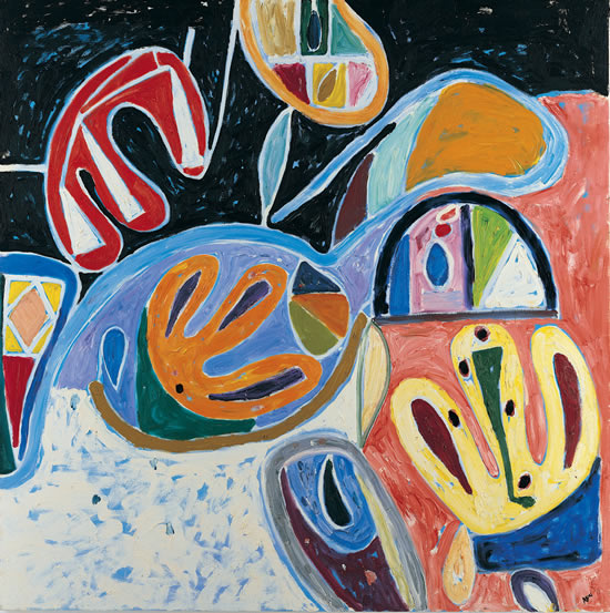 Gillian Ayres 吉莲·艾尔斯_Get Back 回归_2006_Oil on canvas 布面油画_213 x 213 cm