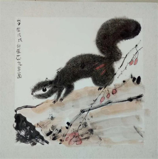 何佳芯-幼苗组-国画类-松鼠-北碚区青少年活动中心