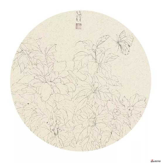 黄月娥-淡红褪白胭脂涴-纸本- 33cm-33cm