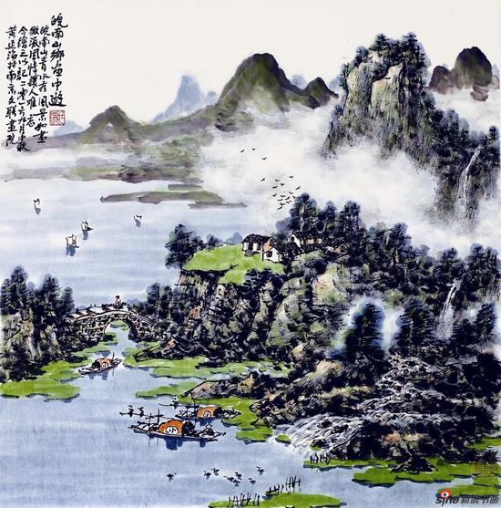 皖南山乡画中游（69×69厘米，2016年）