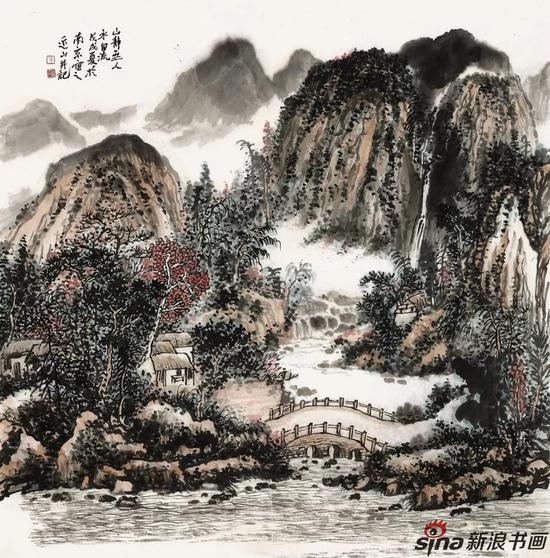 山静无人水自流 69cm×69cm