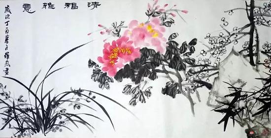 罗岚花鸟作品