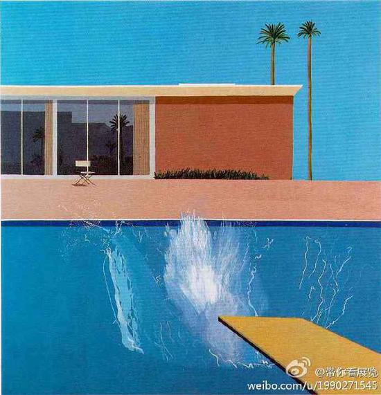 大卫·霍克尼《大水花》,布面油画,1967年