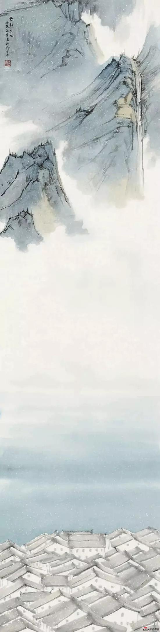 《动静若水》 138cm×35cm 2017 年