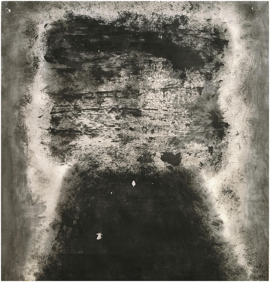 阎秉会,原初之象-之十四,宣纸墨汁, 98x98cm,1996