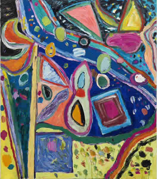 Gillian Ayres 吉莲·艾尔斯_Untitled Rome Series I 无题(罗马系列之一)_1997_ Oil on canvas 布面油画_243.8 x 213.4 cm