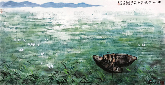 《湿地》68×136cm