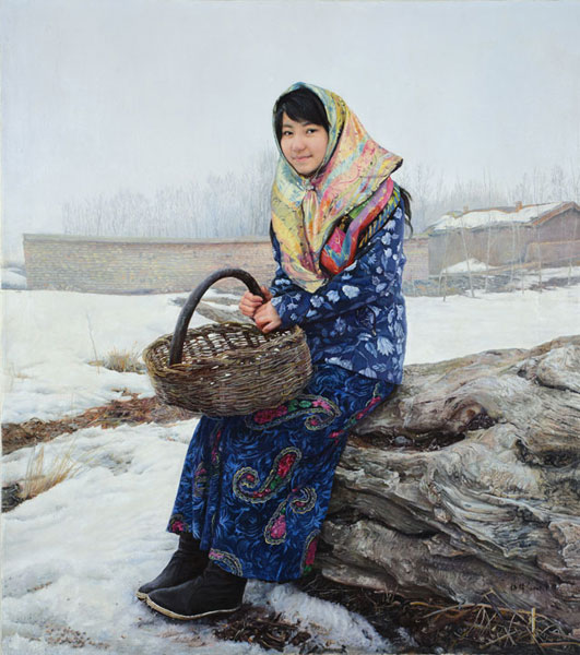 《雪暮》 尺寸90×80cm 2009年9月