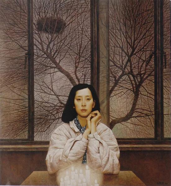 王力克 雀巢 油画 140cm×140cm 1989年 第七届全国美展 中国美术馆藏