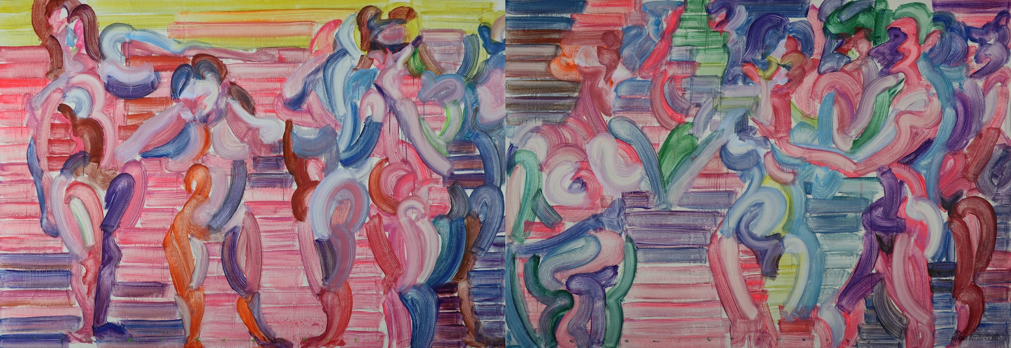 彩虹-2021-T-1,196×572cm,布面油画,2021