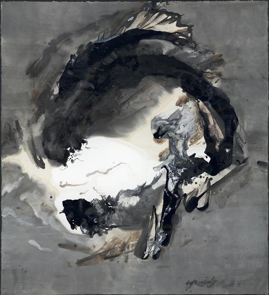 杨劲松 《2018个人观》 183x202cm 手工纸 自制墨 2018