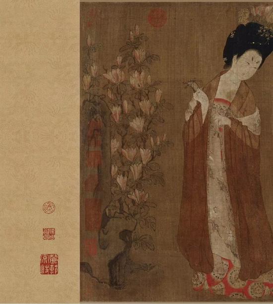 唐 周昉《簪花仕女图》卷(局部)