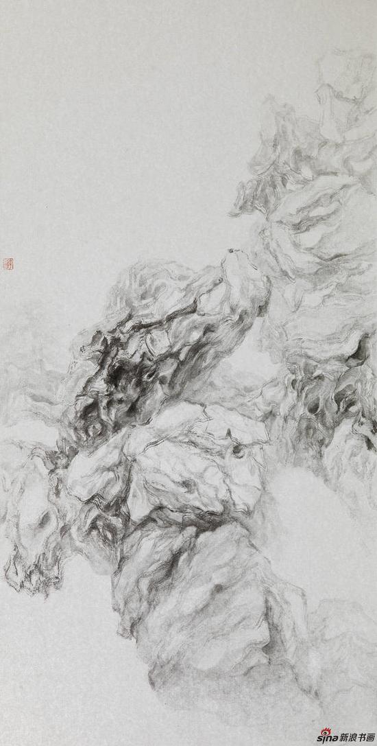 李亚光 《湖之魂》 65cmx40cm 中国画 银卡设色 2017