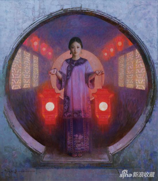 陈衍宁《盈月初升》布面油画 162×142cm 2018年