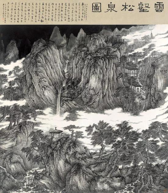 张捷 《云壑松泉图》 229 x 199cm