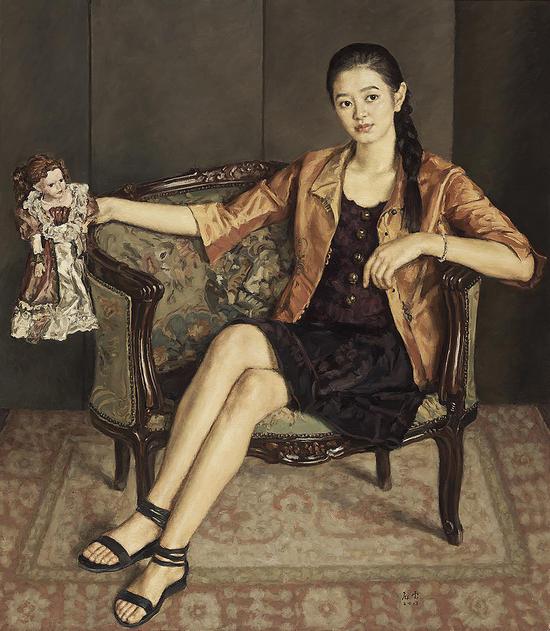 杨飞云《青岛女孩》160x140cm,2013年