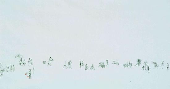 李周卫 《光年》 纸本水墨 98X180cm 2010年