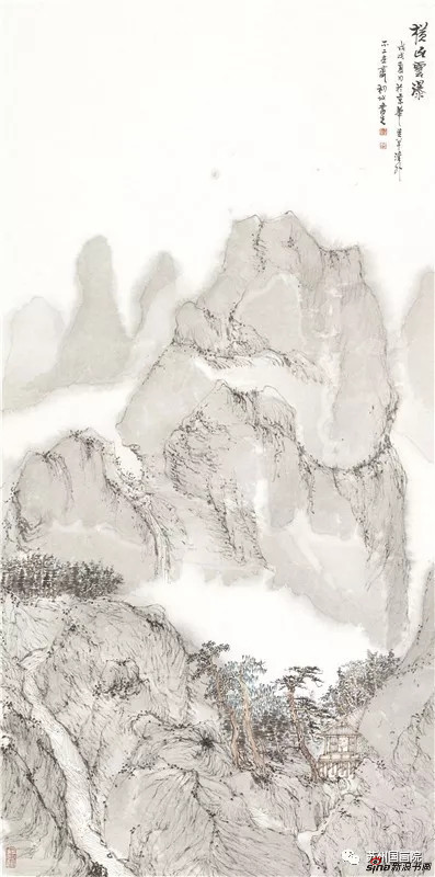 王平 横山云瀑 136cm×68cm