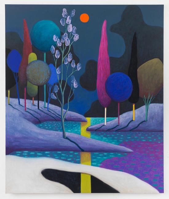 《日落02》,2018,布面色粉,180 × 150.2 × 2.5 cm,由艺术家、Galerie Gregor Staiger画廊(苏黎世)及The Modern Institute/Toby Webster Ltd(格拉斯哥)惠允